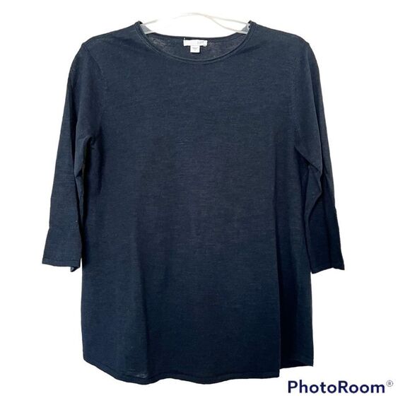 J.Jill Linen Blend Crew Neck Knit Pullover Sweater Top 3/4 Sleeve Size Small - Picture 1 of 7